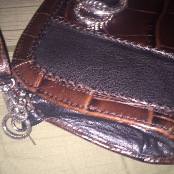 Brighton brown and black leather Crossbody EUC - Picture 4 of 8